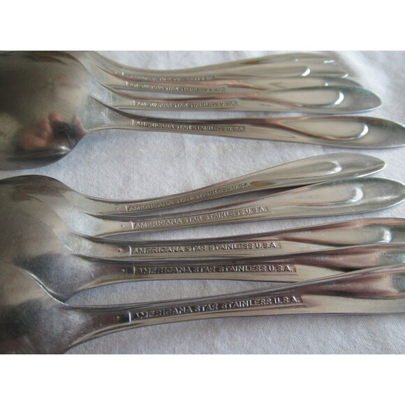 International Silver Stainless USA Americana Star 5 Teaspoons 5 Table Spoons - Picture 5 of 10